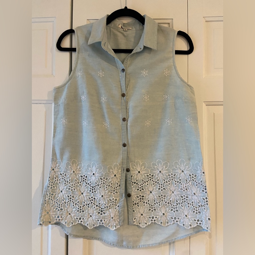 Jeans Broidery Top